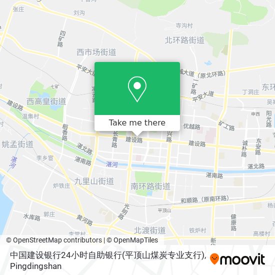 中国建设银行24小时自助银行(平顶山煤炭专业支行) map