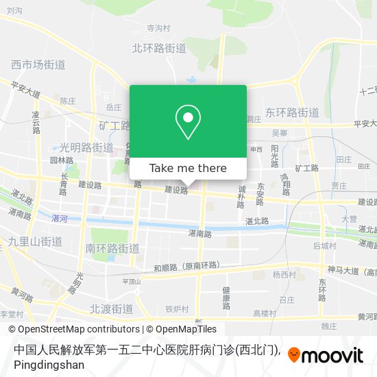 中国人民解放军第一五二中心医院肝病门诊(西北门) map