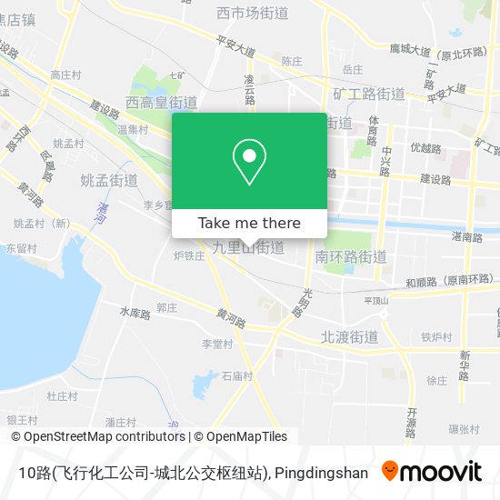 10路(飞行化工公司-城北公交枢纽站) map