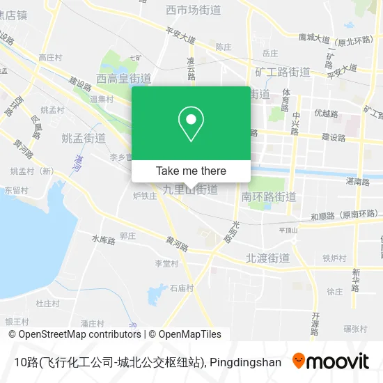 10路(飞行化工公司-城北公交枢纽站) map