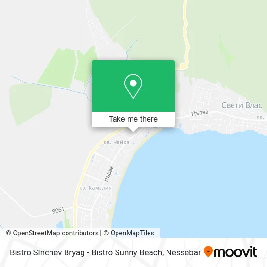 Карта Bistro Slnchev Bryag - Bistro Sunny Beach