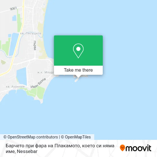 Карта Барчето при фара на Плакамото, което си няма име