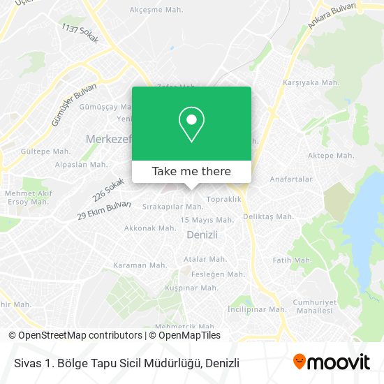 Sivas 1. Bölge Tapu Sicil Müdürlüğü map