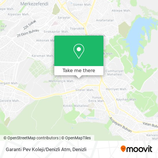 Garanti Pev Koleji/Denizli Atm map