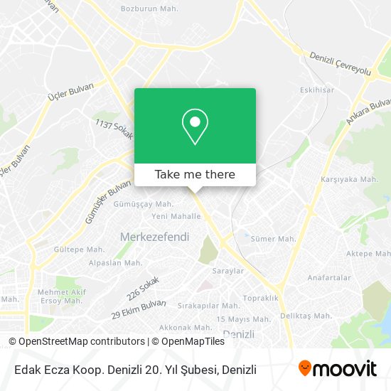 Edak Ecza Koop. Denizli 20. Yıl Şubesi map