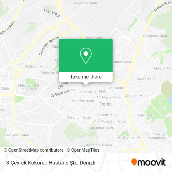 3 Çeyrek Kokoreç Hastane Şb. map