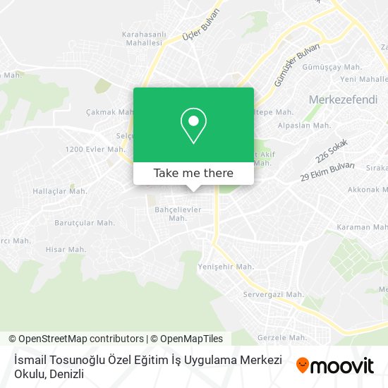 İsmail Tosunoğlu Özel Eğitim İş Uygulama Merkezi Okulu map