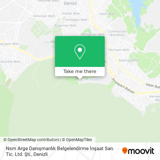 Nsm Arge Danışmanlık Belgelendirme İnşaat San. Tic. Ltd. Şti. map