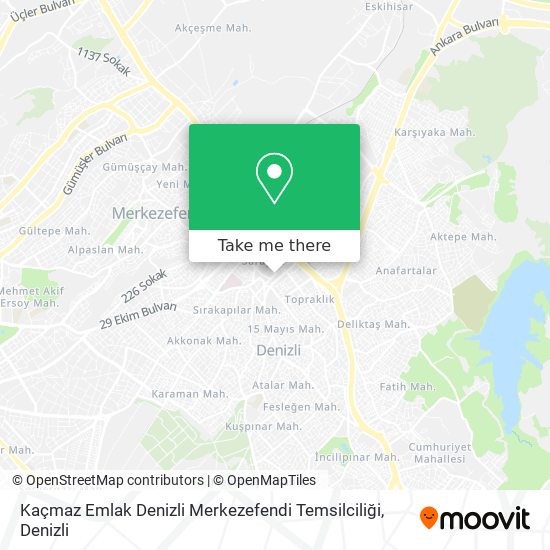 Kaçmaz Emlak Denizli Merkezefendi Temsilciliği map