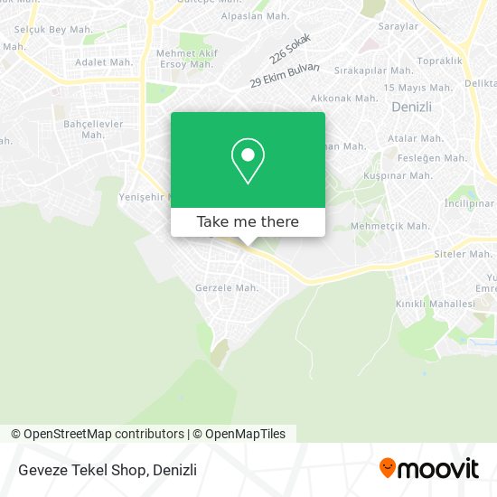 Geveze Tekel Shop map