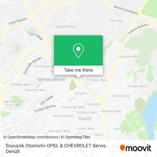 Soyuçok Otomotiv OPEL & CHEVROLET Servis map