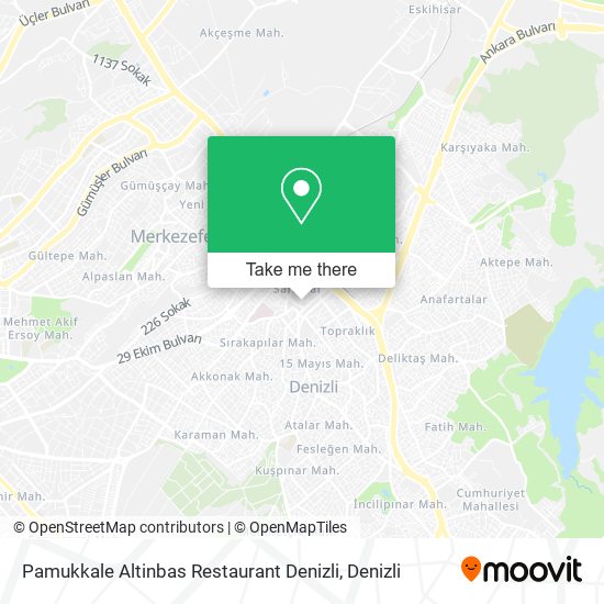 Pamukkale Altinbas Restaurant Denizli map