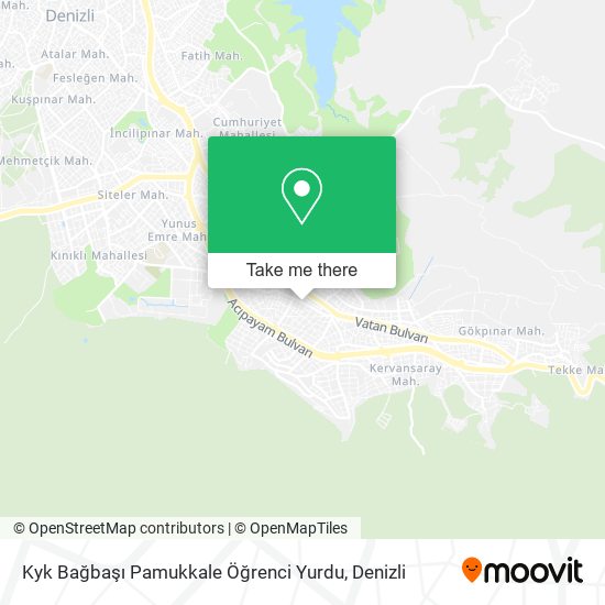 Kyk Bağbaşı Pamukkale Öğrenci Yurdu map