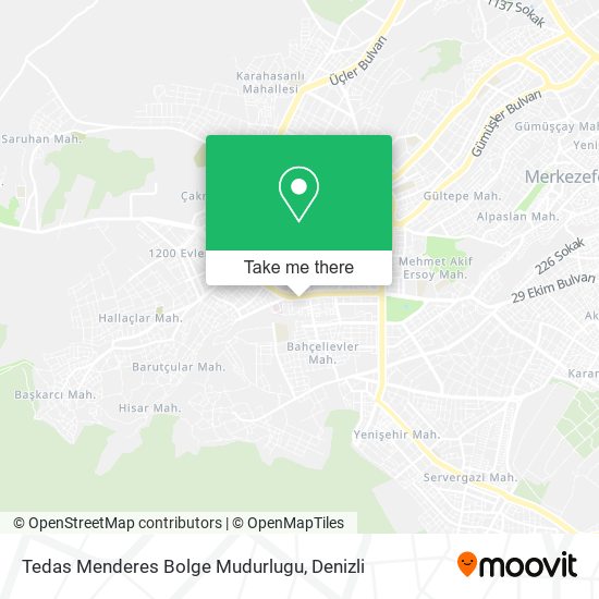 Tedas Menderes Bolge Mudurlugu map