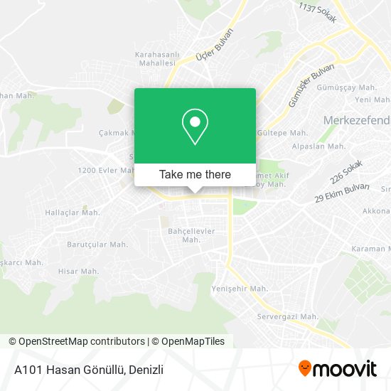 A101 Hasan Gönüllü map