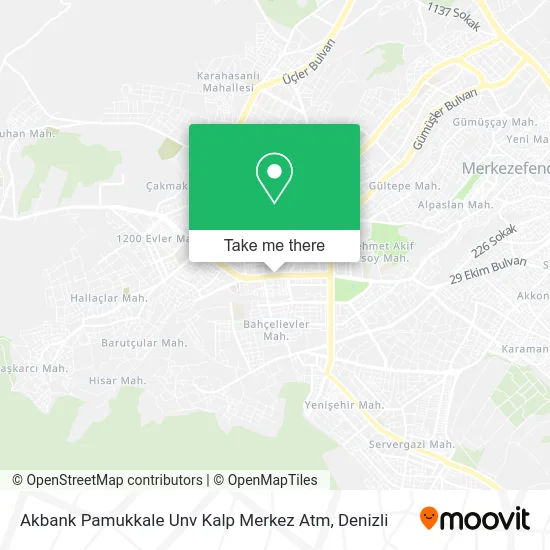 Akbank Pamukkale Unv Kalp Merkez Atm map