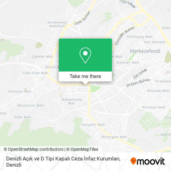 Denizli Açık ve D Tipi Kapalı Ceza İnfaz Kurumları map