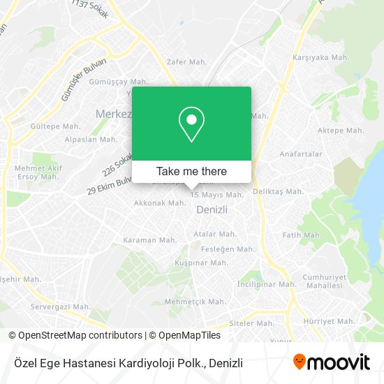 Özel Ege Hastanesi Kardiyoloji Polk. map