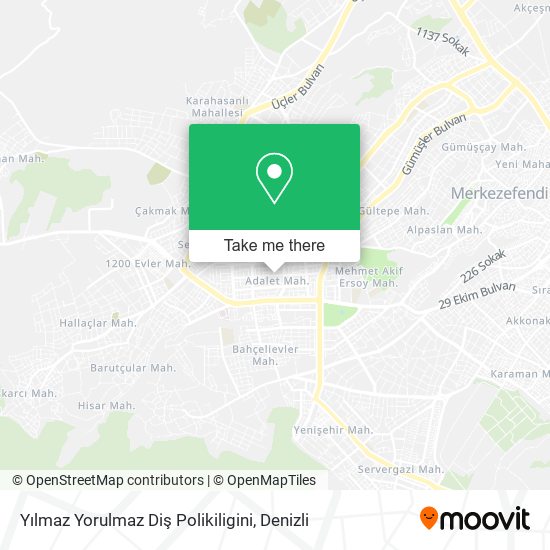 Yılmaz Yorulmaz Diş Polikiligini map