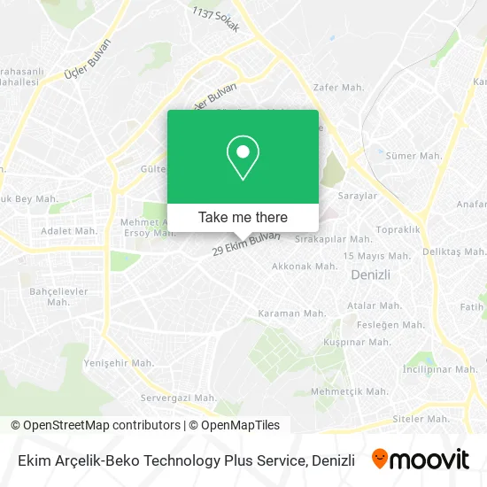 Ekim Arçelik-Beko Technology Plus Service map