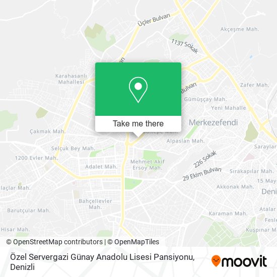 Özel Servergazi Günay Anadolu Lisesi Pansiyonu map