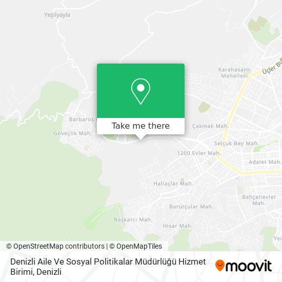 Denizli Aile Ve Sosyal Politikalar Müdürlüğü Hizmet Birimi map