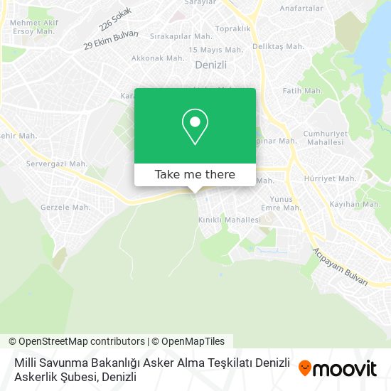 Milli Savunma Bakanlığı Asker Alma Teşkilatı Denizli Askerlik Şubesi map