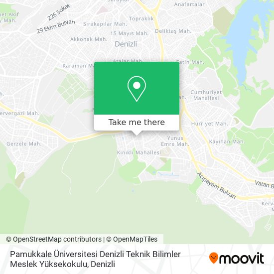 Pamukkale Üniversitesi Denizli Teknik Bilimler Meslek Yüksekokulu map