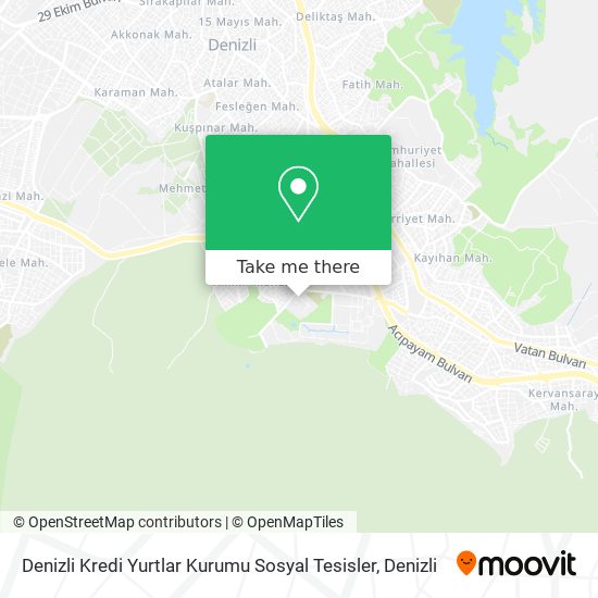 Denizli Kredi Yurtlar Kurumu Sosyal Tesisler map