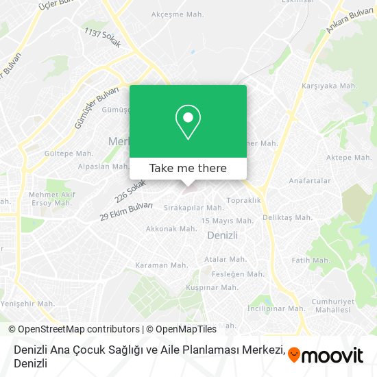 Denizli Ana Çocuk Sağlığı ve Aile Planlaması Merkezi map