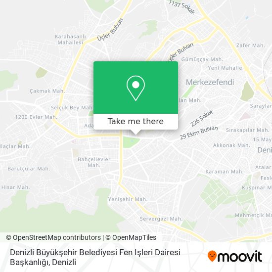 Denizli Büyükşehir Belediyesi Fen Işleri Dairesi Başkanlığı map