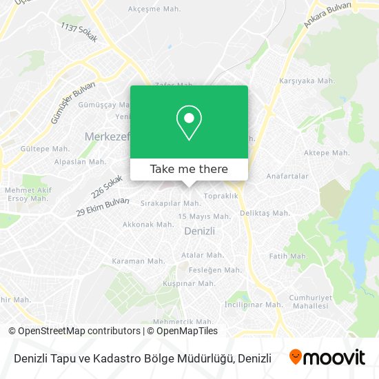 Denizli Tapu ve Kadastro Bölge Müdürlüğü map