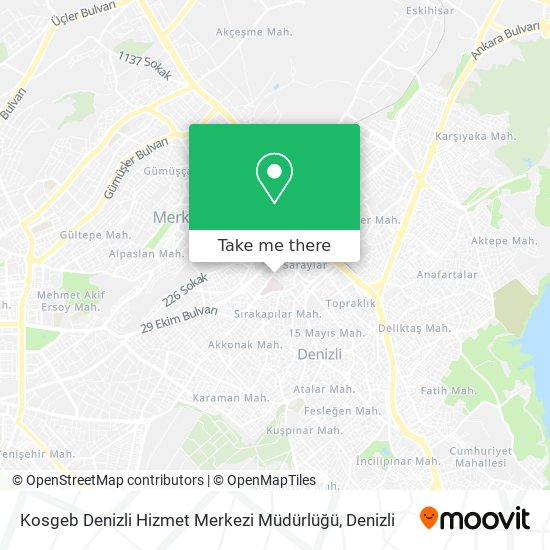 Kosgeb Denizli Hizmet Merkezi Müdürlüğü map