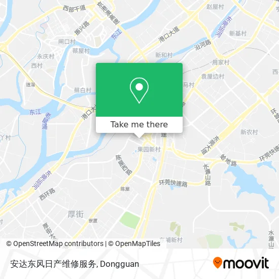安达东风日产维修服务 map