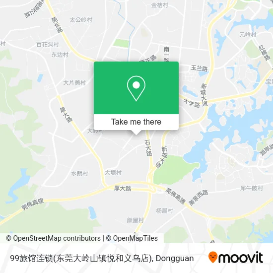 99旅馆连锁(东莞大岭山镇悦和义乌店) map