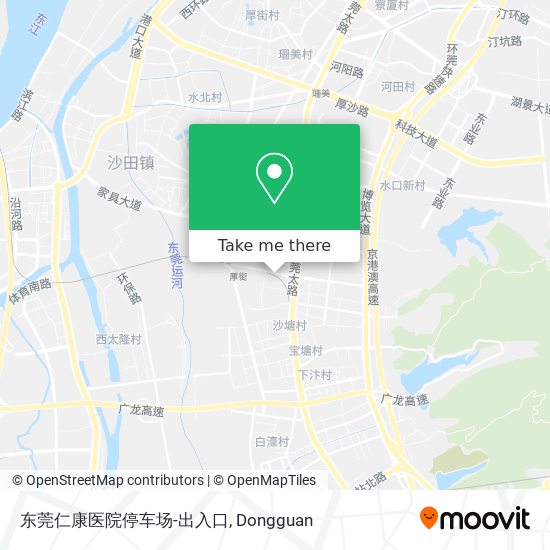 东莞仁康医院停车场-出入口 map