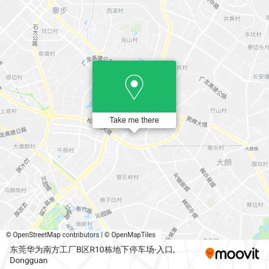 东莞华为南方工厂B区R10栋地下停车场-入口 map