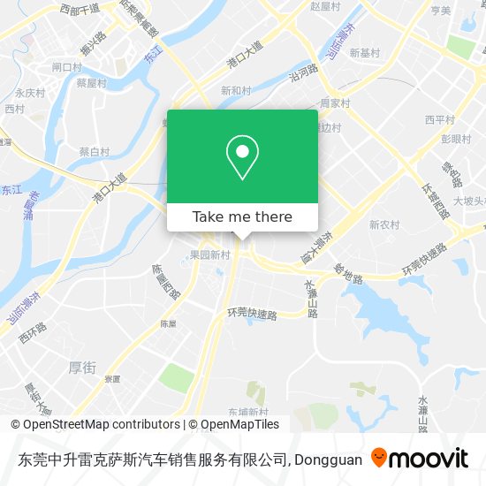 东莞中升雷克萨斯汽车销售服务有限公司 map
