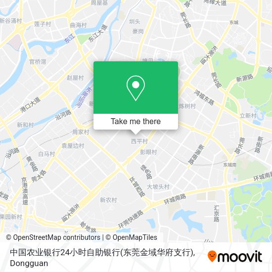 中国农业银行24小时自助银行(东莞金域华府支行) map