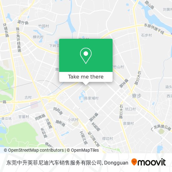 东莞中升英菲尼迪汽车销售服务有限公司 map