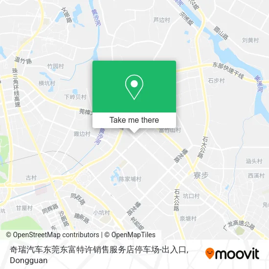 奇瑞汽车东莞东富特许销售服务店停车场-出入口 map