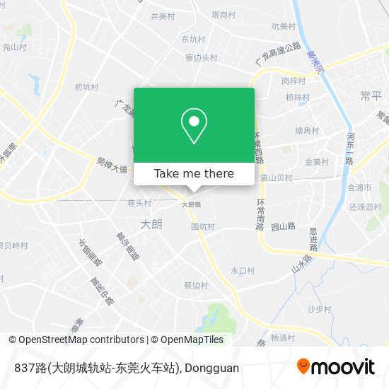 837路(大朗城轨站-东莞火车站) map