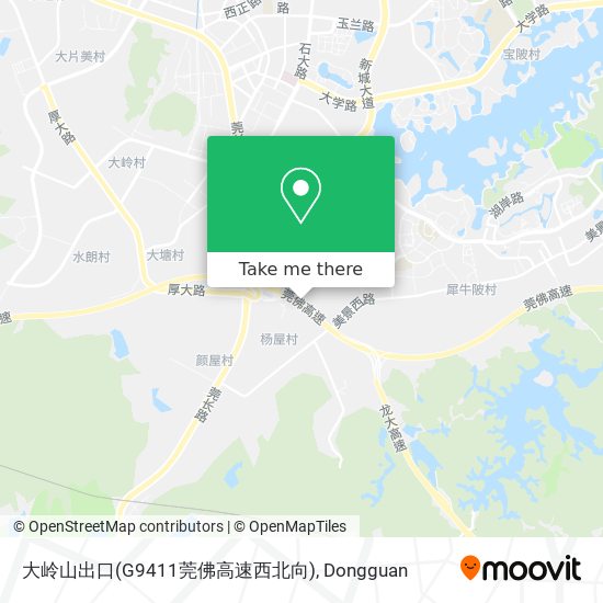 大岭山出口(G9411莞佛高速西北向) map