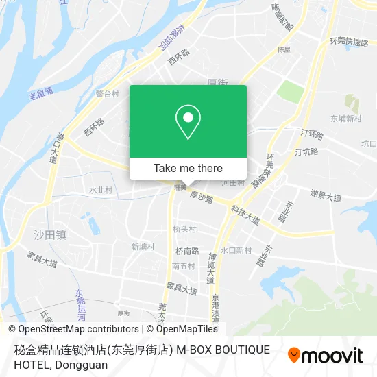秘盒精品连锁酒店(东莞厚街店) M-BOX BOUTIQUE HOTEL map