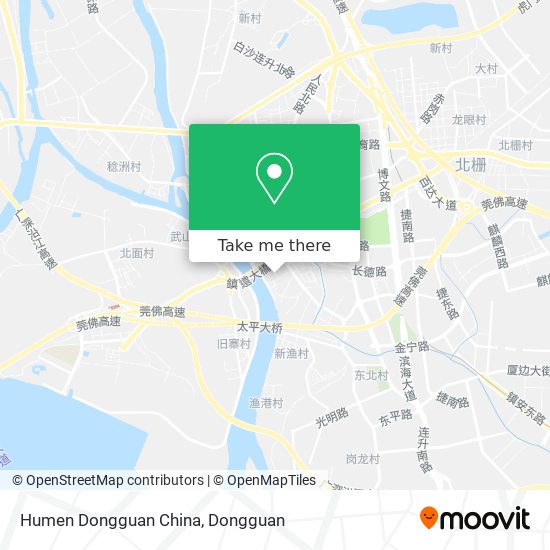 Humen Dongguan China map