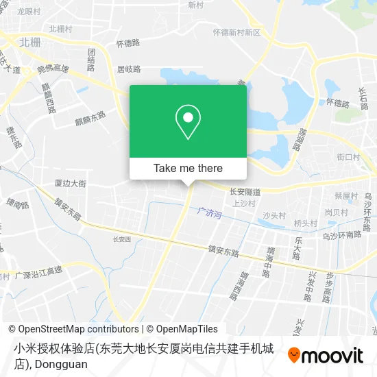 小米授权体验店(东莞大地长安厦岗电信共建手机城店) map