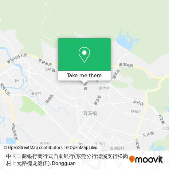 中国工商银行离行式自助银行(东莞分行清溪支行松岗村上元路德龙健伍) map