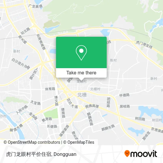 虎门龙眼村平价住宿 map