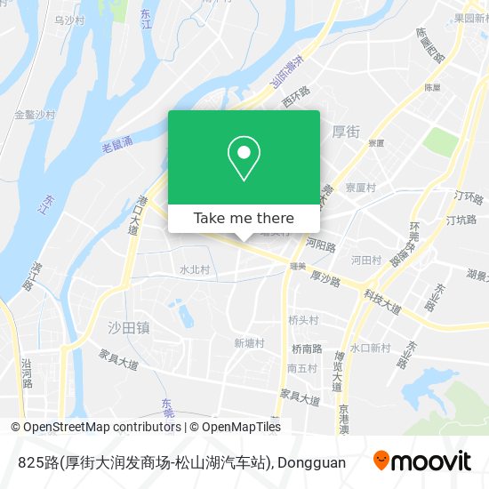 825路(厚街大润发商场-松山湖汽车站) map