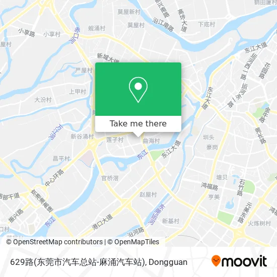 629路(东莞市汽车总站-麻涌汽车站) map